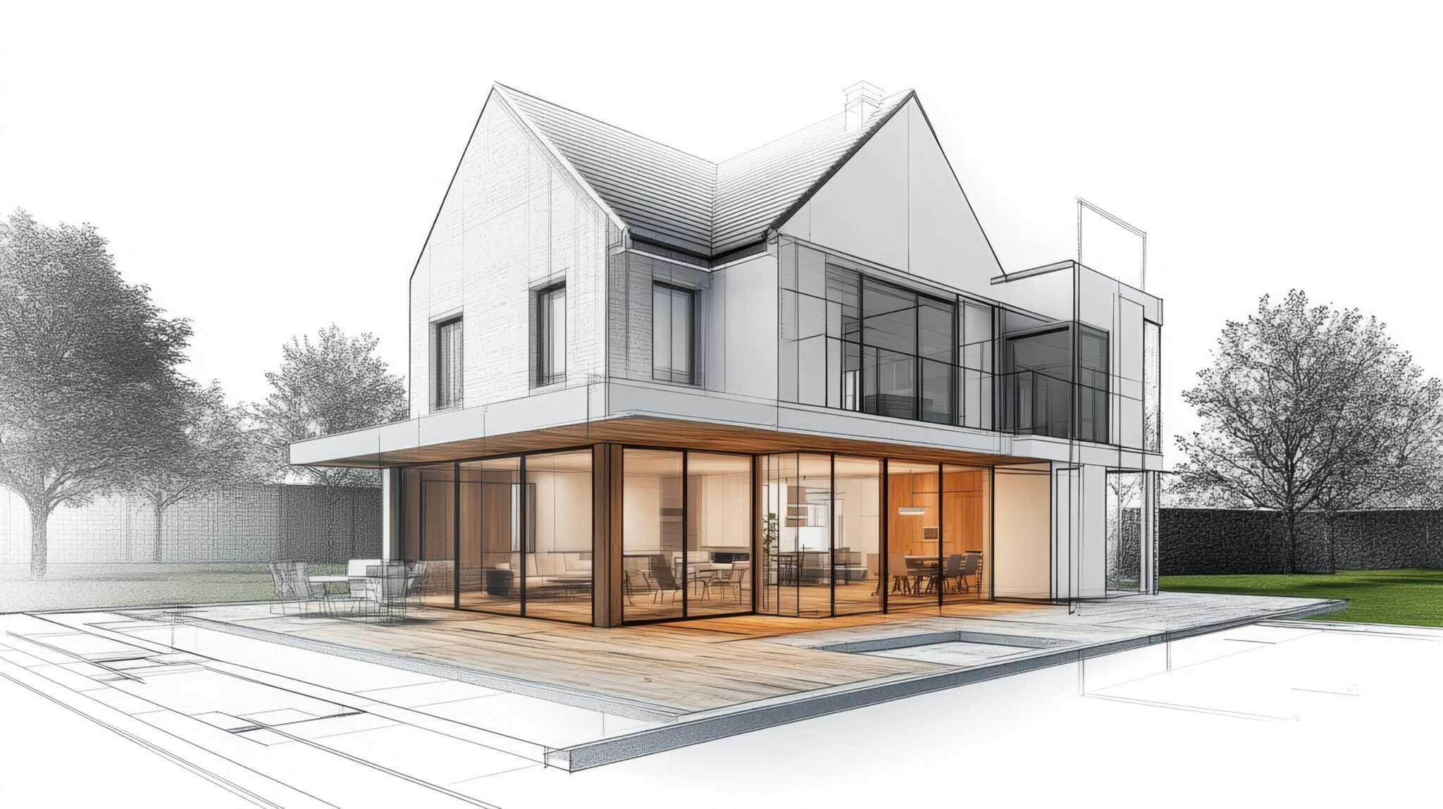 Stylish annexe house extension featuring modern design and elegant white accents in the uk Stylish annexe house extension featuring modern design and elegant white accents in the uk