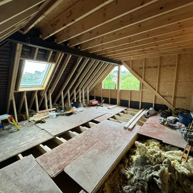 On-going project for a loft conversion in nottingham by Top Mark Conversions.